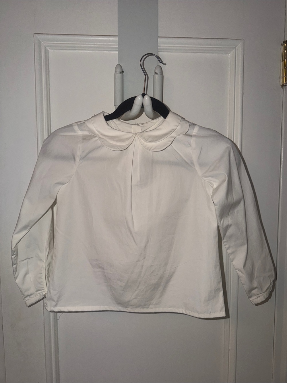 Jacadi White Peter Pan Collar Long-Sleeve Blouse - Picture 2 of 7